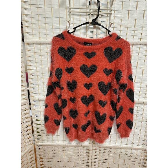 Pure Rebel Girl soft sweater with hearts size M - Picture 1 of 6